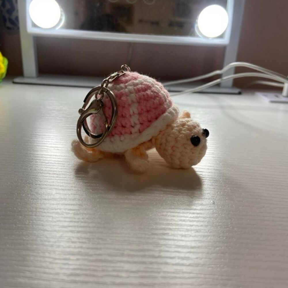 Handmade Crocheted Keychain Turtle